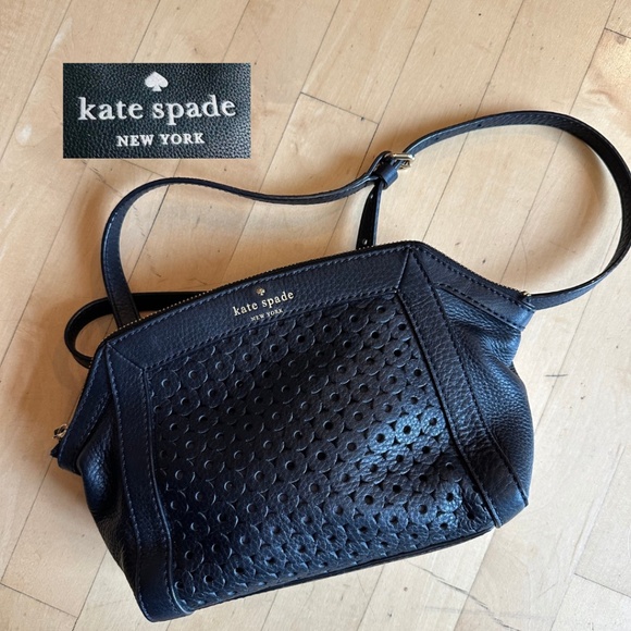 kate spade Handbags - Kate spade black perforated  crossbody bag, CB2419